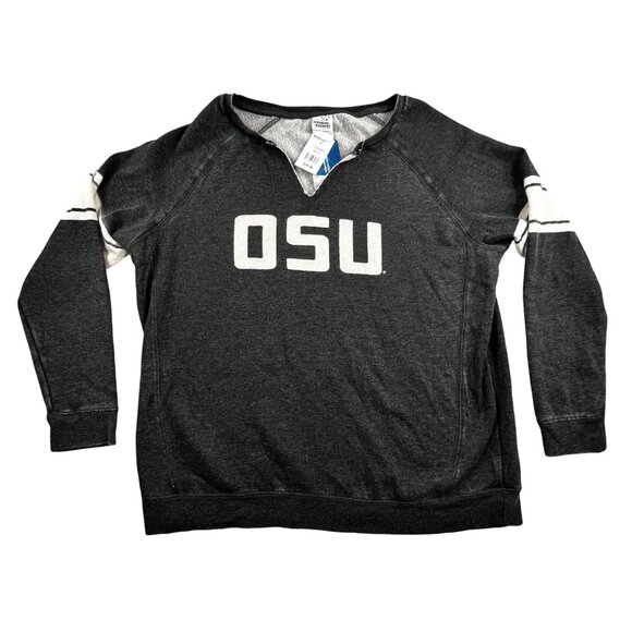 Ohio State Buckeyes OSU Spell Out Sweatshirt Womens XL Gray Creative Apparel - Picture 1 of 10